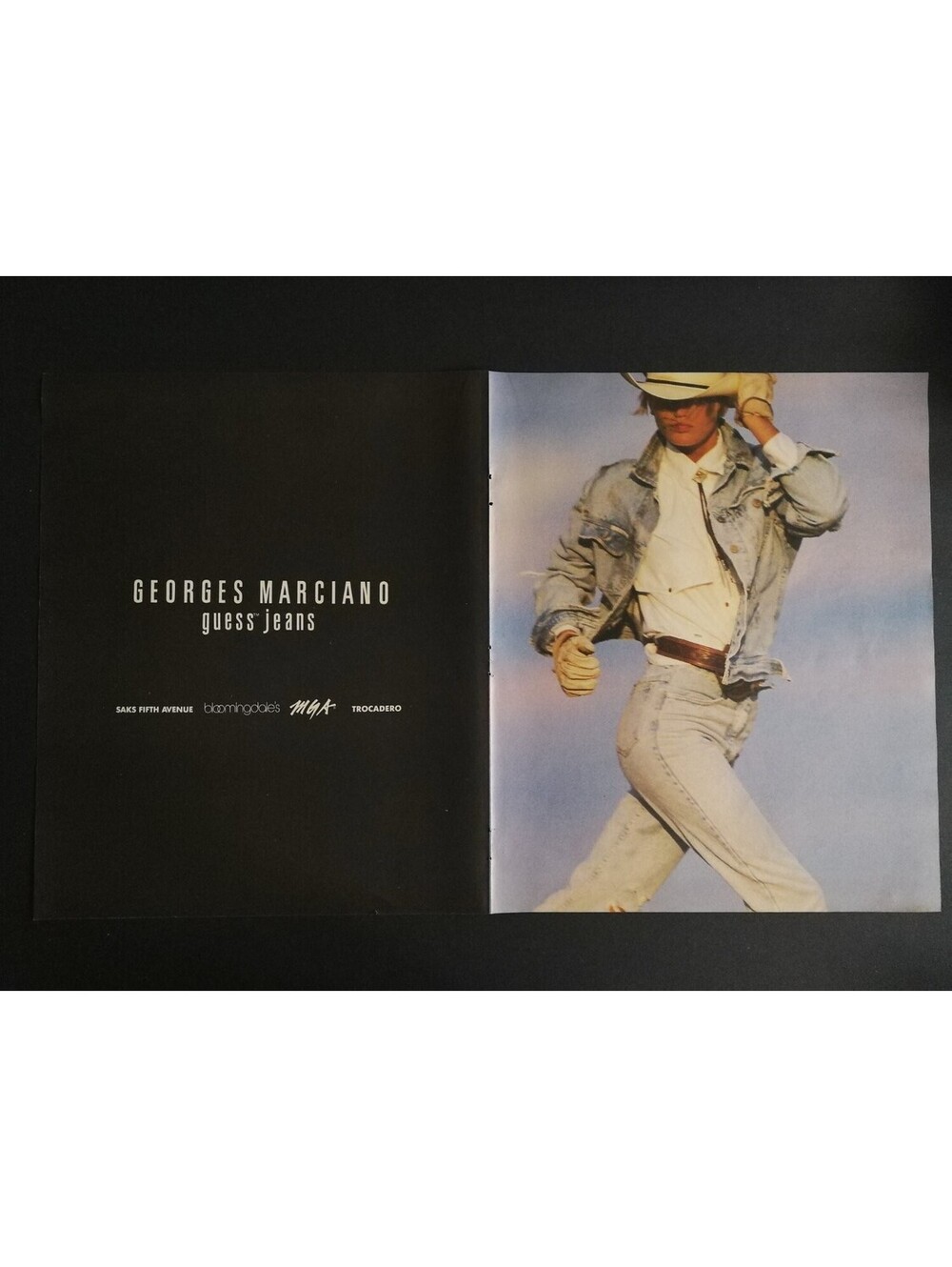 Vintage GEORGES MARCIANO guess jeans SAKS FIFTH AVENUE bloomingdale's 1985 Ad